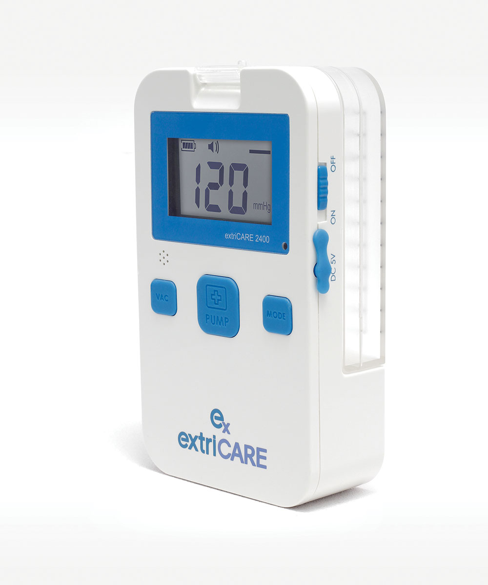 Negative pressure wound therapy pump, canister and dressing application photo