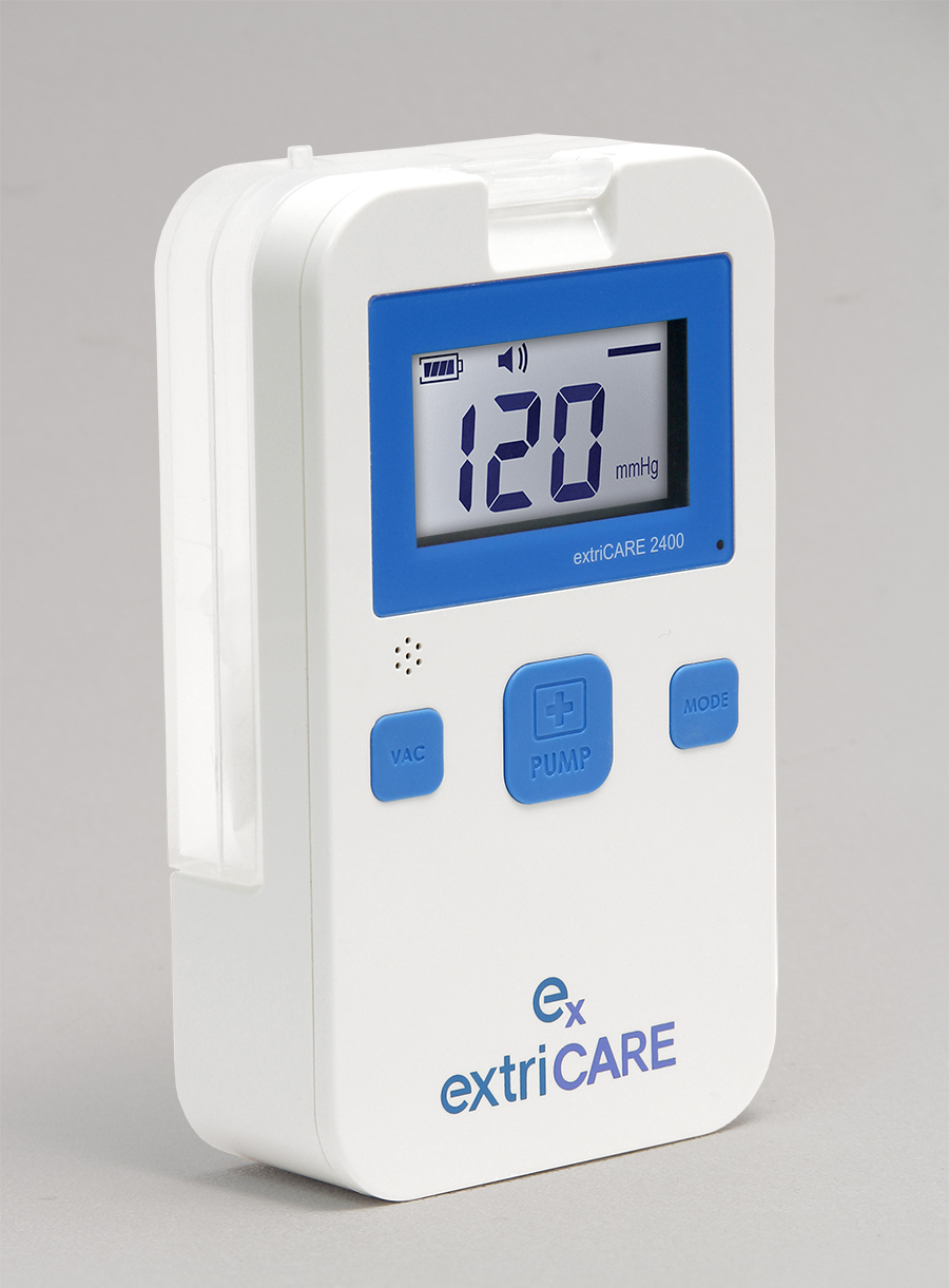 Negative pressure wound therapy pump, canister and dressing application photo