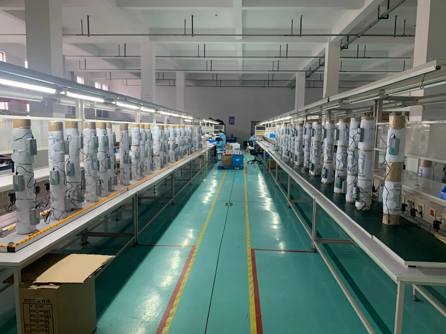 Devon24R compression device production line in a medical equipment factory
