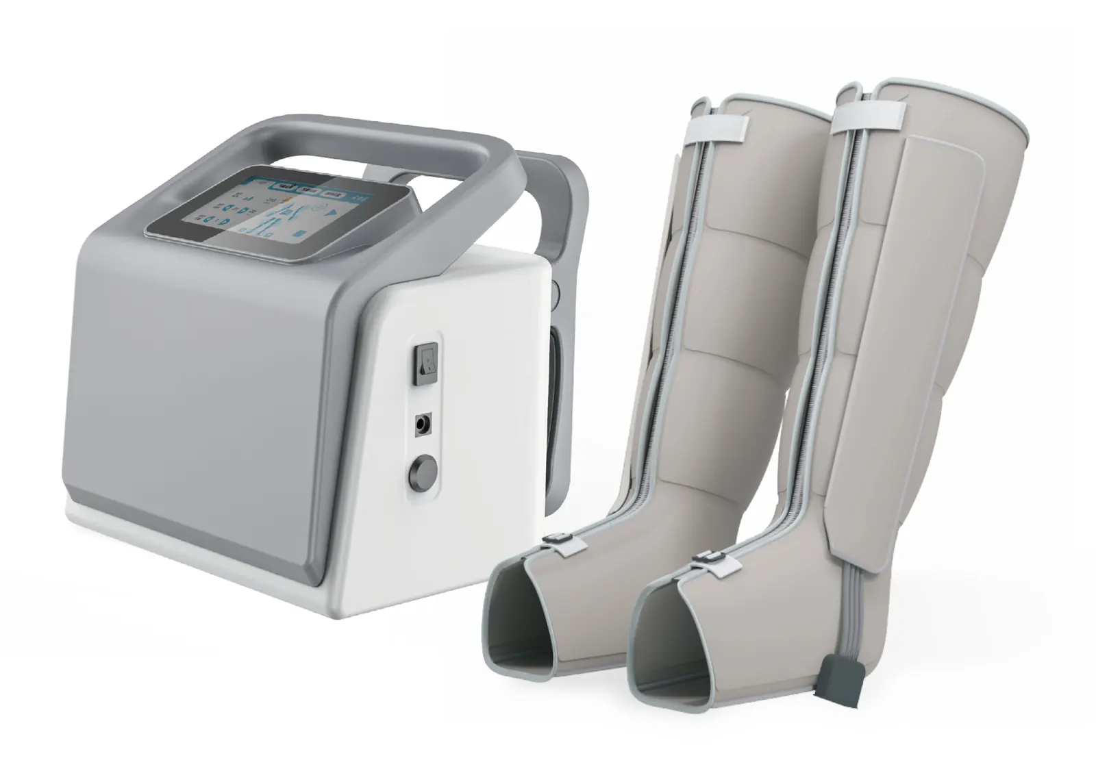 Easypress-2000 intermittent pneumatic compression therapy device with leg garments