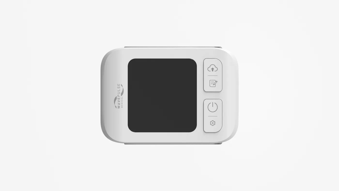 Blood pressure monitor detail with cuff and display